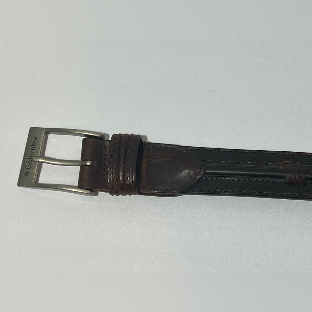 Columbia Genuine Leather Belt Brown Sz 34 Preowned 11co0255